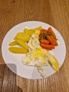 Mehr über den Artikel erfahren Kartoffel-Wedges mit Rührei und Gemüse