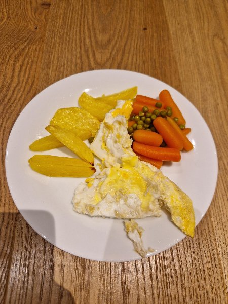 Du betrachtest gerade Kartoffel-Wedges mit Rührei und Gemüse